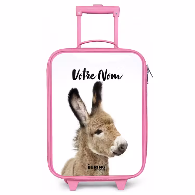 Valise enfant avec nom - Rose - L'âne Eddy — 1