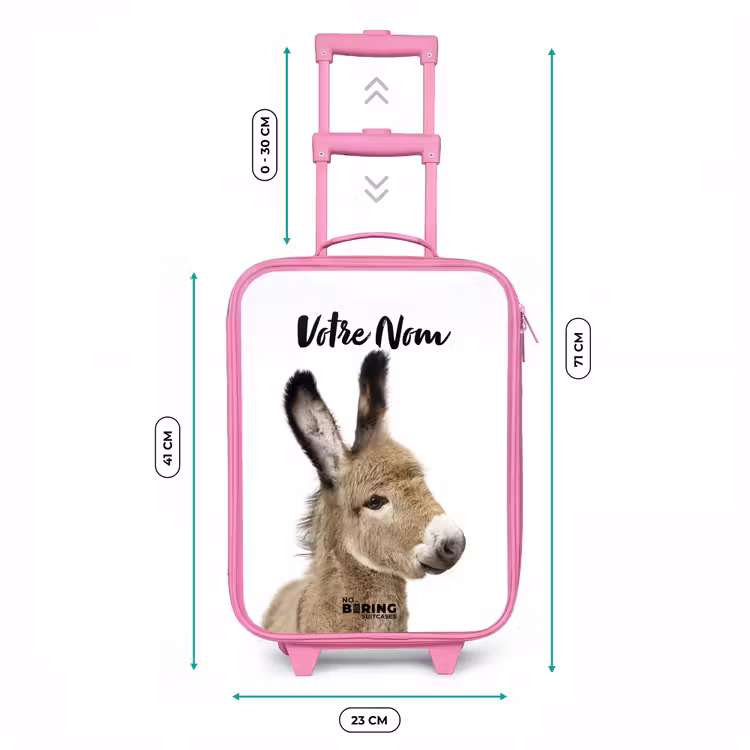 Valise enfant avec nom - Rose - L'âne Eddy — 6