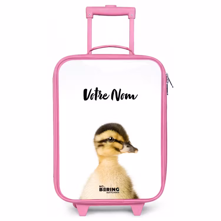 Valise enfant avec nom - Rose - Le canard marguerite — 1