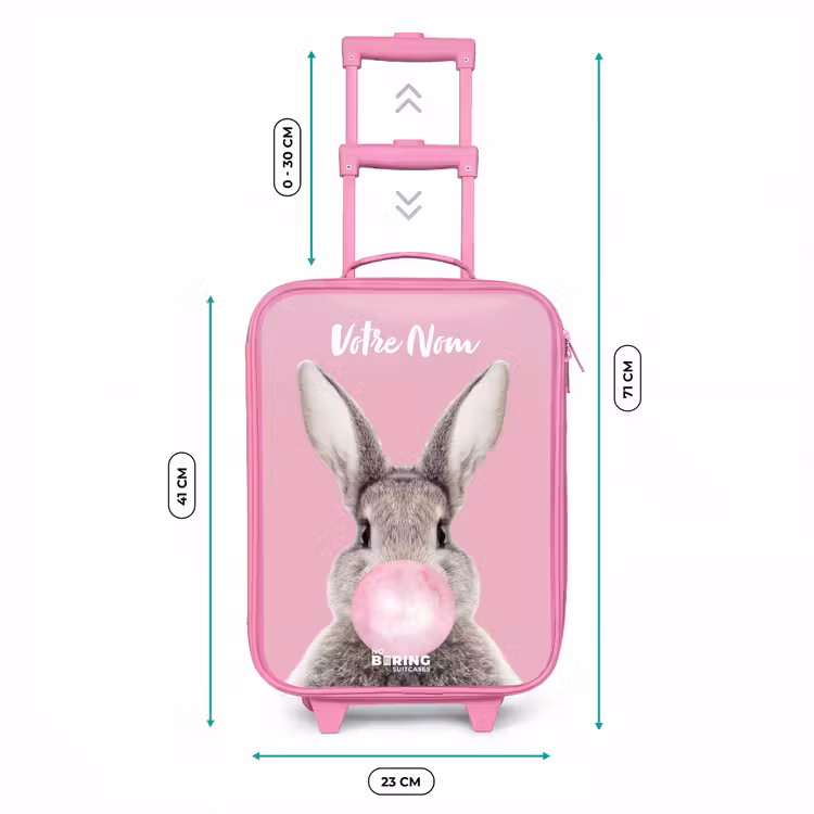 Valise enfant avec nom - Rose - Mâcher ronger — 6