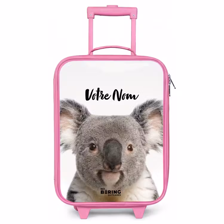 Valise enfant avec nom - Rose - Mignon Koala — 1