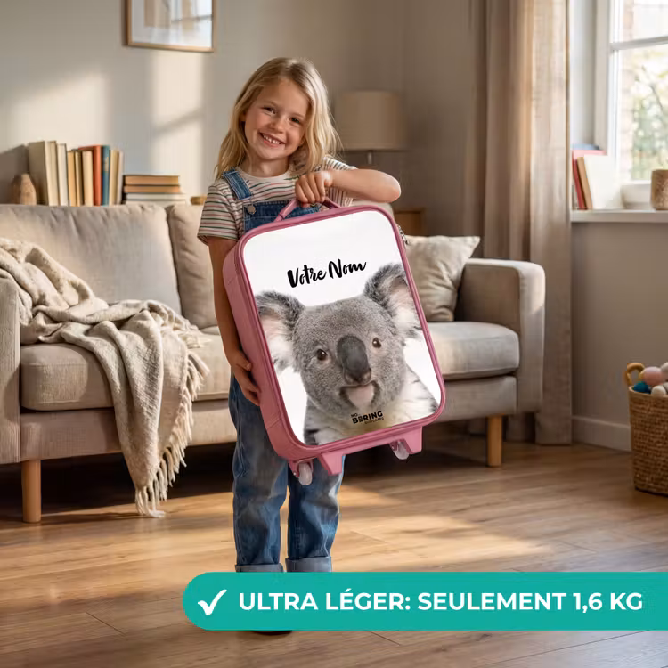 Valise enfant avec nom - Rose - Mignon Koala — 3
