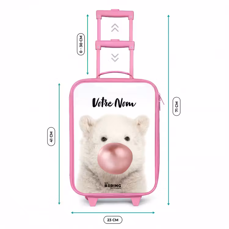 Valise enfant avec nom - Rose - Ours à bulles — 6