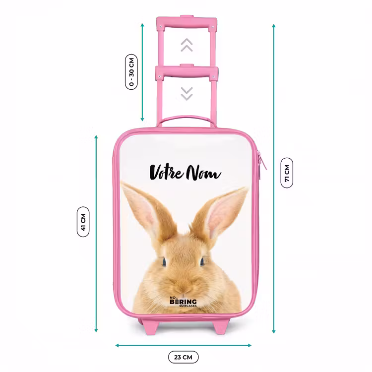 Valise enfant avec nom - Rose - Reniflements avec la tête satisfaite — 6