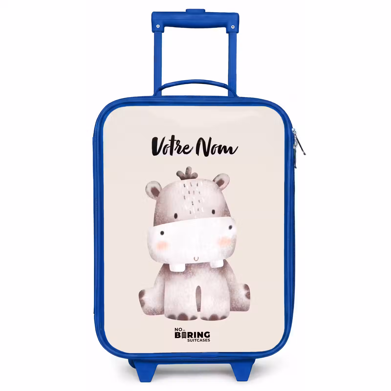 Valise enfant avec nom - Bleu - Nigel Hippo — 1