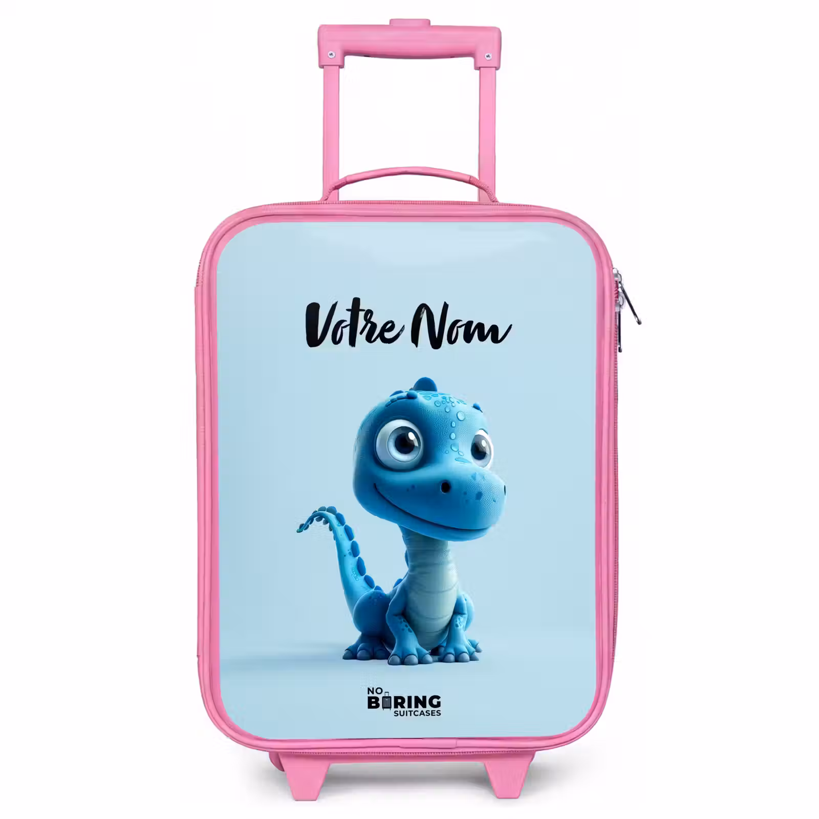 Valise enfant avec nom - Rose - Joyeux Bronto — 1