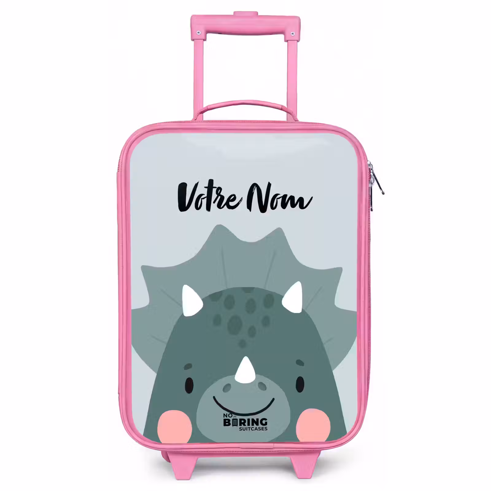 Valise enfant avec nom - Rose - Tigo triceratops — 1