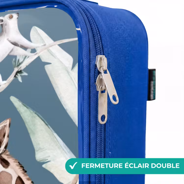 Valise enfant avec nom - Bleu - Festival des animaux de la jungle — 7