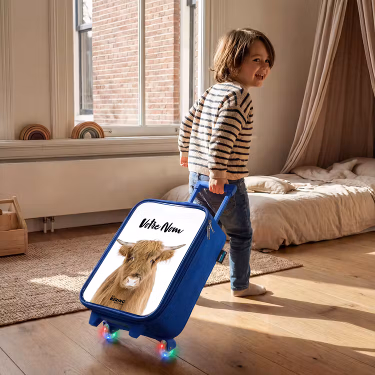 Valise enfant avec nom - Bleu - Halbe Hooglander — 2