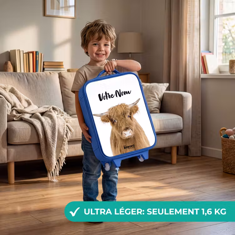 Valise enfant avec nom - Bleu - Halbe Hooglander — 3
