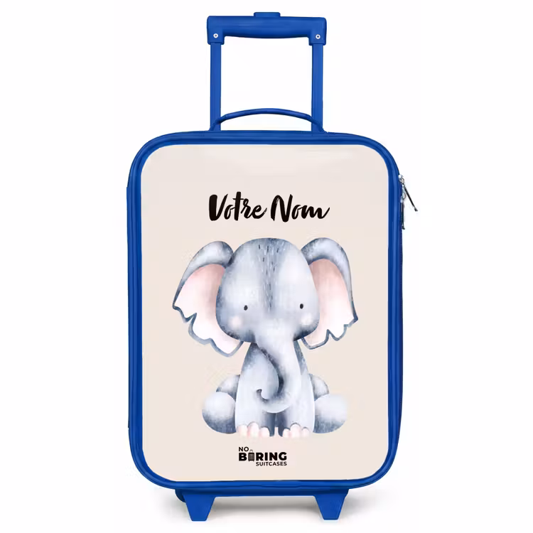 Valise enfant avec nom - Bleu - L'éléphant Oane — 1