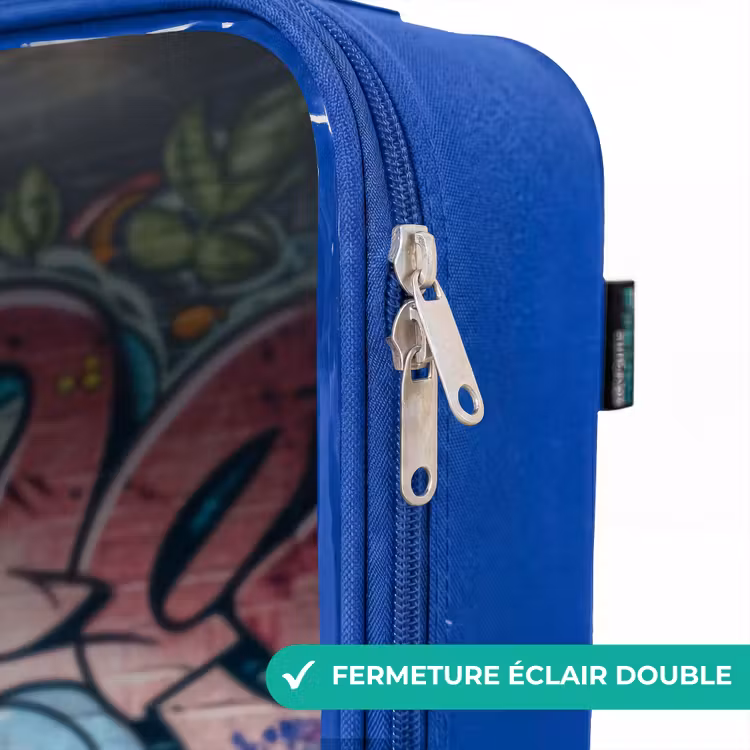 Valise enfant avec nom - Bleu - Tortue patineuse — 7