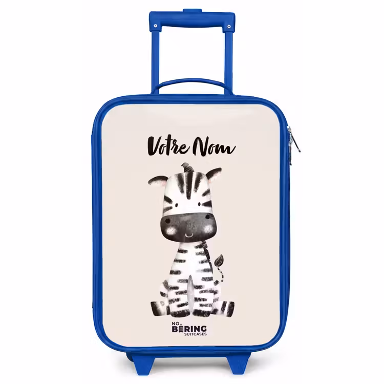 Valise enfant avec nom - Bleu - Zoë Zebra — 1