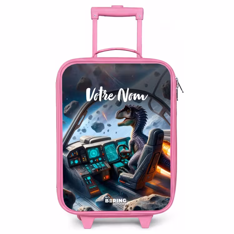 Valise enfant avec nom - Rose - Astrodino — 1