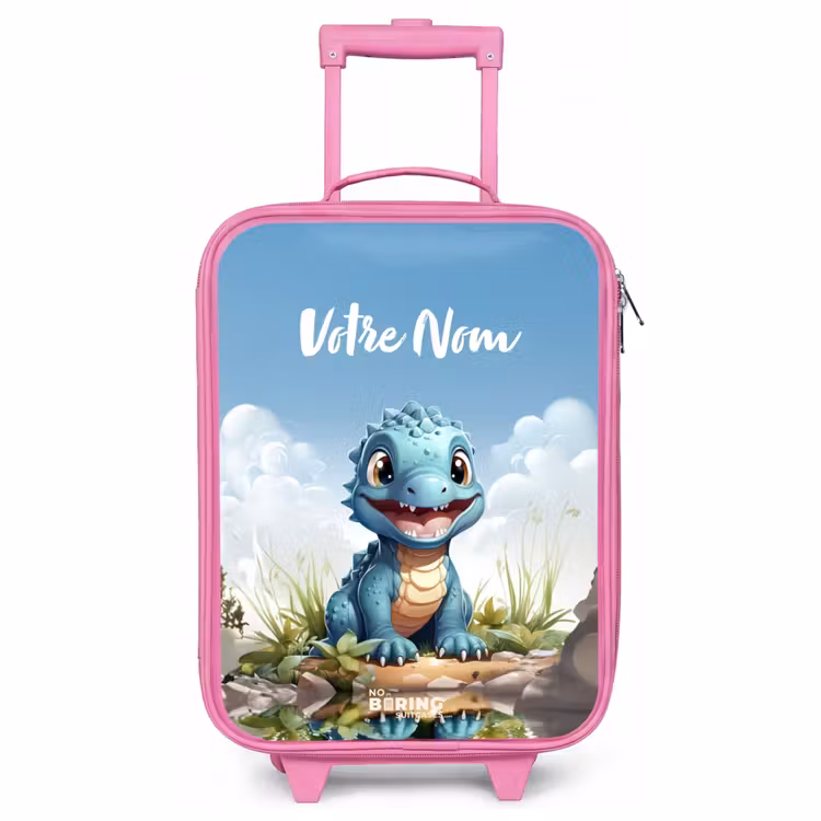 Valise enfant avec nom - Rose - Darius Dino — 1
