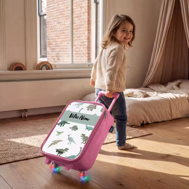 Valise enfant avec nom - Rose - Dino Dynasty — 2