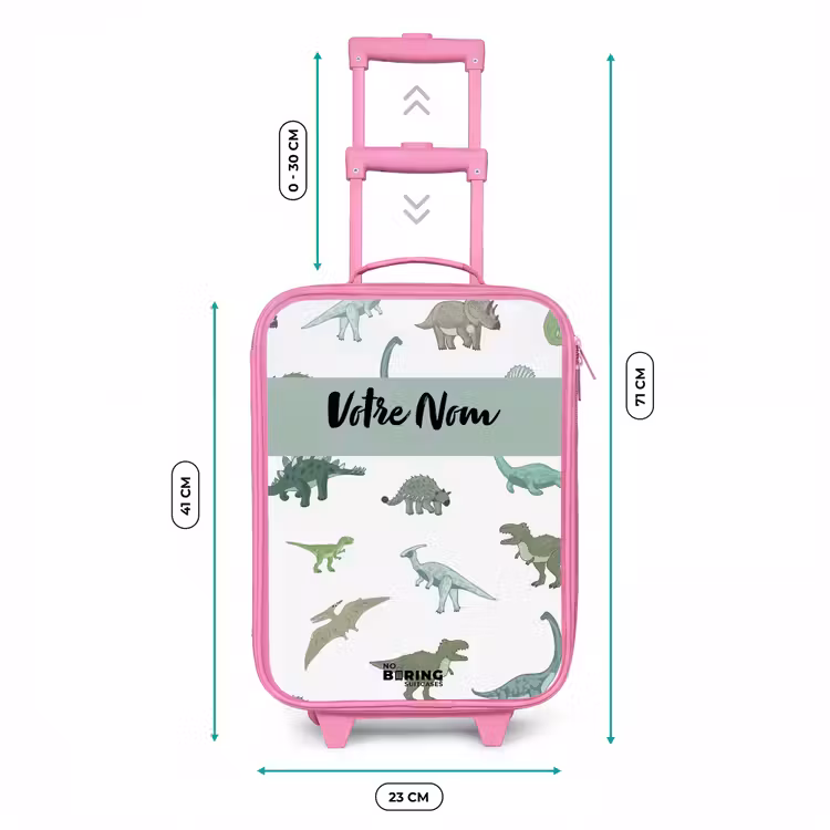 Valise enfant avec nom - Rose - Dino Dynasty — 6