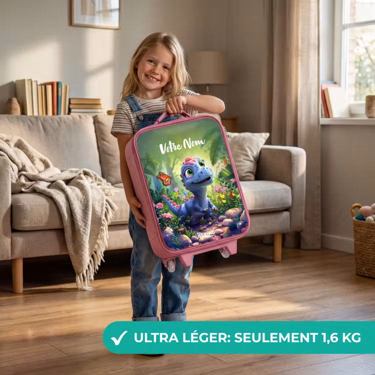 Valise enfant avec nom - Rose - Donny Dino — 3