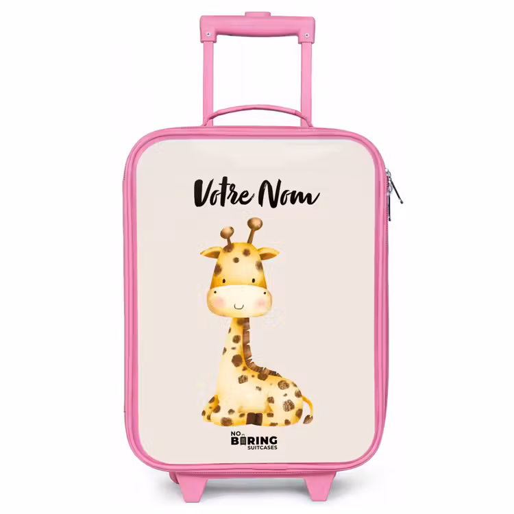 Valise enfant avec nom - Rose - Gigi Girafe — 1