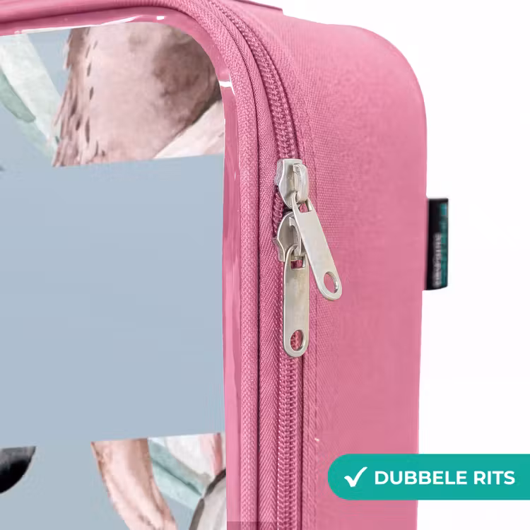 Valise enfant avec nom - Rose - La jungle en couleurs claires — 7