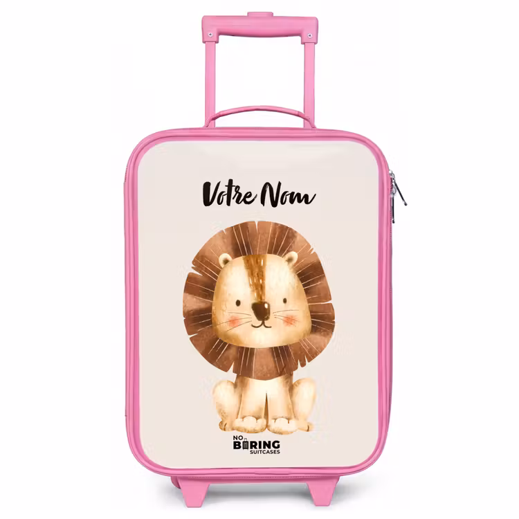 Valise enfant avec nom - Rose - Lamar Lion — 1