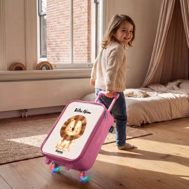Valise enfant avec nom - Rose - Lamar Lion — 2