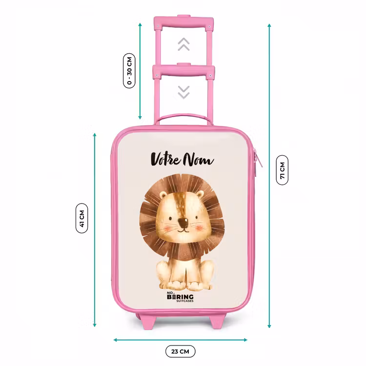 Valise enfant avec nom - Rose - Lamar Lion — 6
