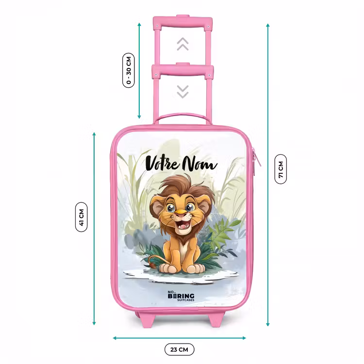 Valise enfant avec nom - Rose - Lenny lion — 6