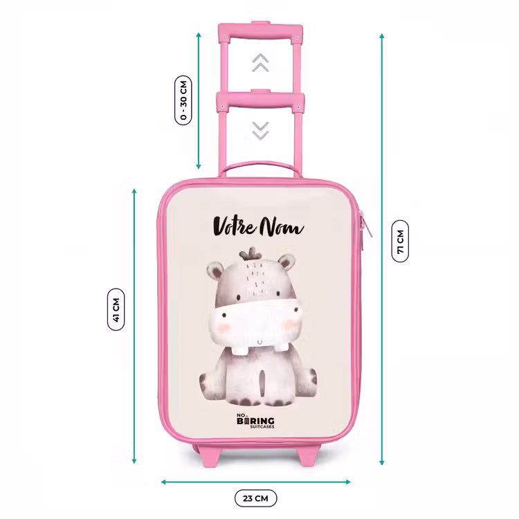 Valise enfant avec nom - Rose - Nigel Hippo — 6