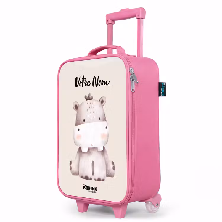 Valise enfant avec nom - Rose - Nigel Hippo — 8