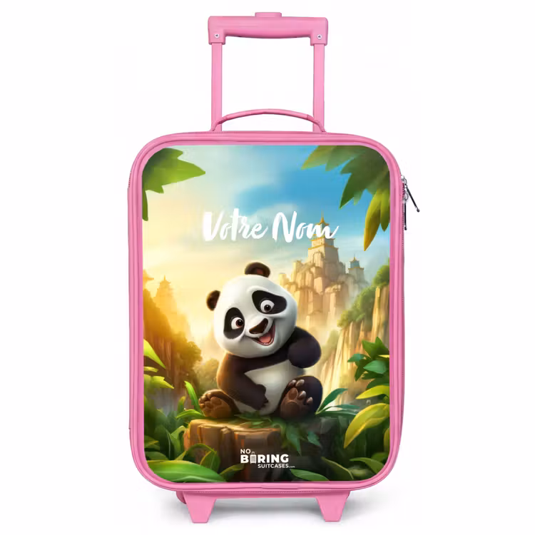 Valise enfant avec nom - Rose - Peter Panda — 1