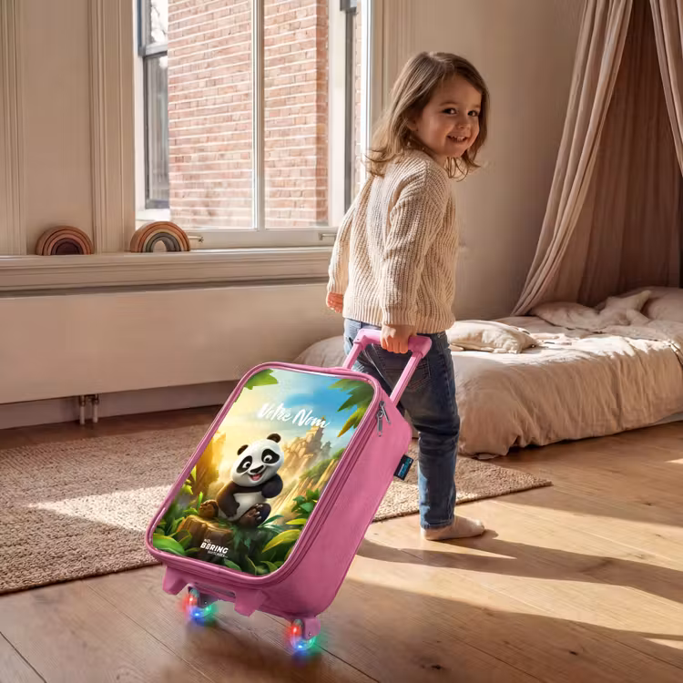Valise enfant avec nom - Rose - Peter Panda — 2