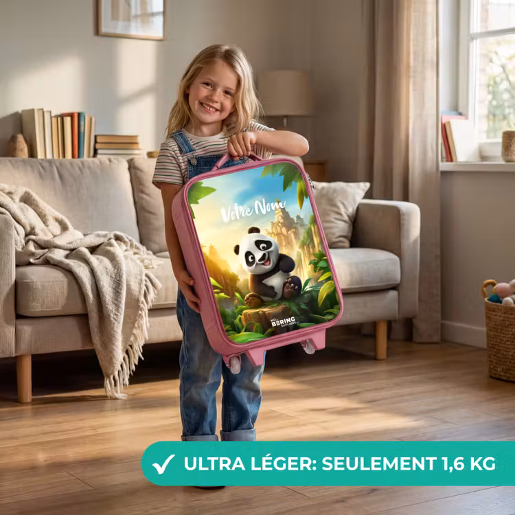 Valise enfant avec nom - Rose - Peter Panda — 3
