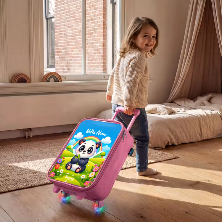Valise enfant avec nom - Rose - Pukkie Panda — 2