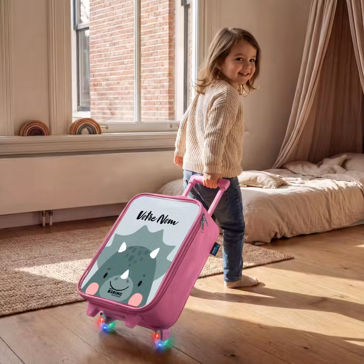 Valise enfant avec nom - Rose - Tigo triceratops — 2