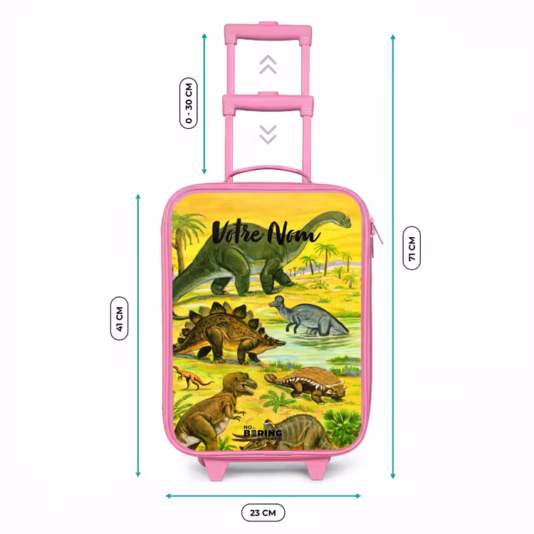 Valise enfant avec nom - Rose - Un dinosaure au pays des dinosaures — 6