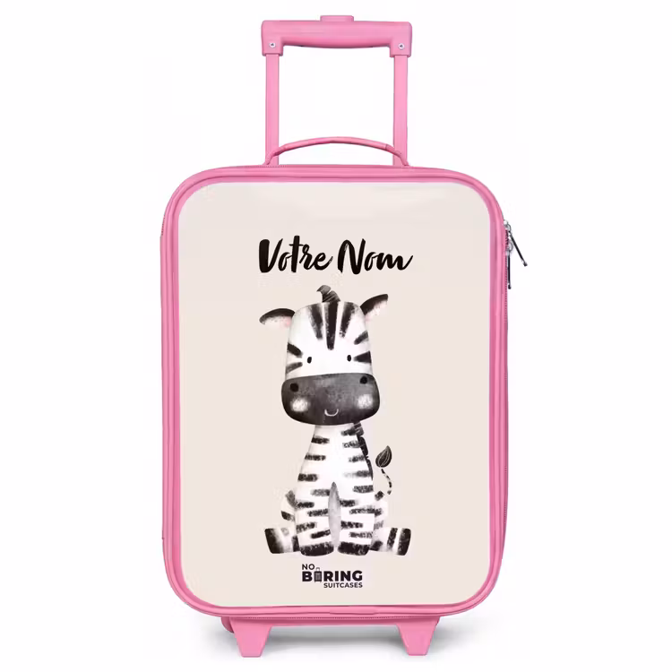 Valise enfant avec nom - Rose - Zoë Zebra — 1