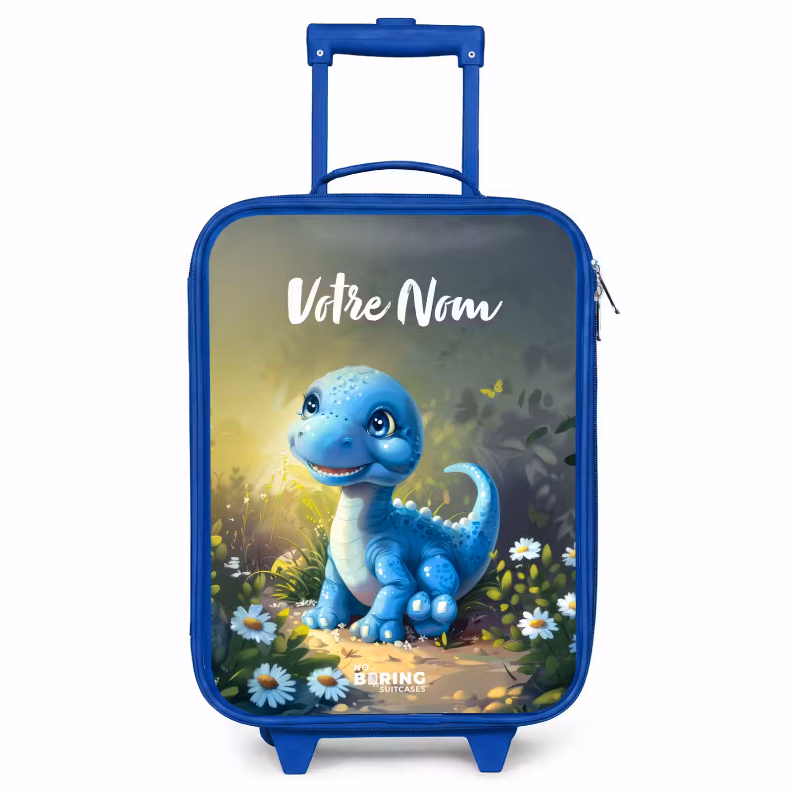 Valise enfant avec nom - Bleu - Branco Brontosaurus — 1