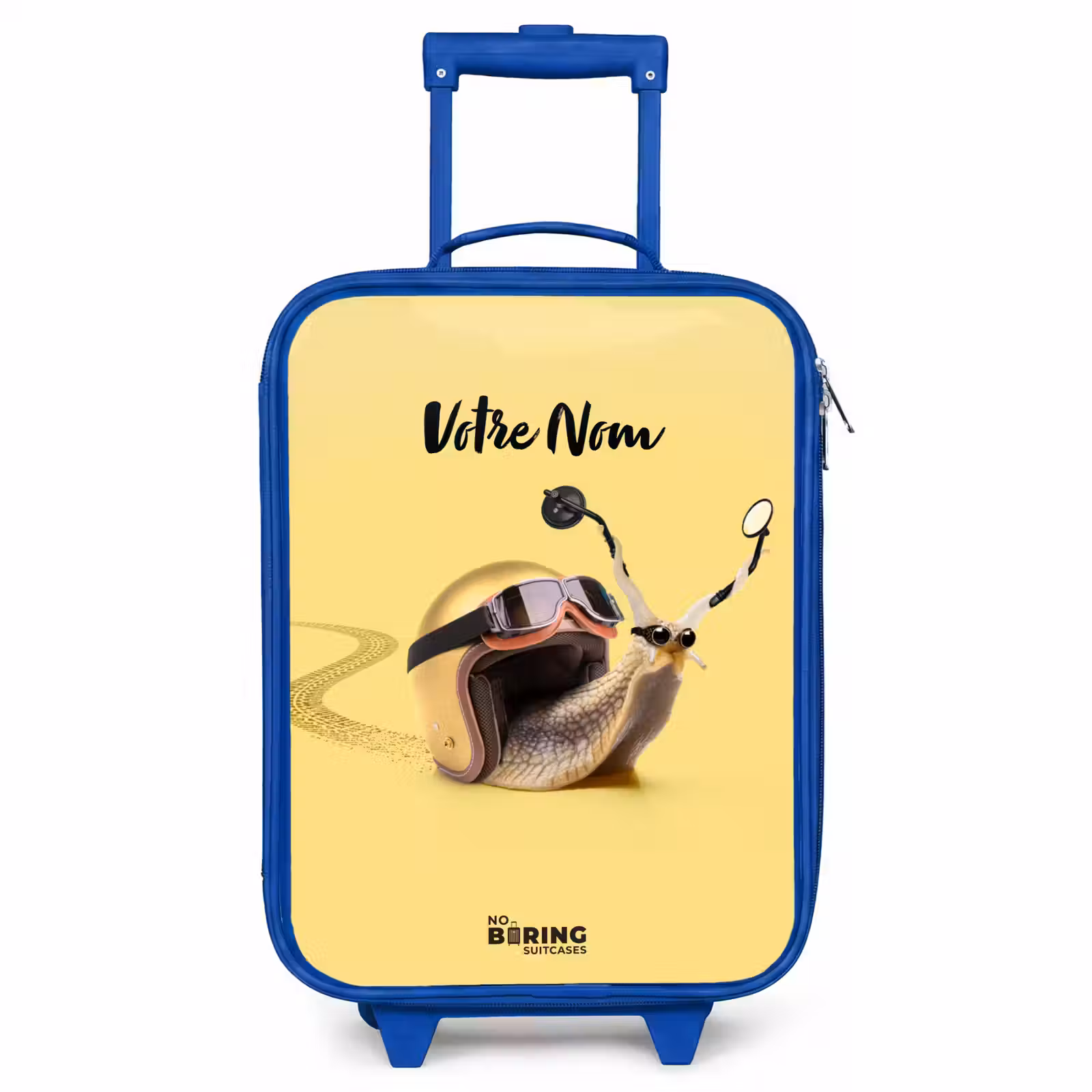 Valise enfant avec nom - Bleu - Escar-Go - Jaune — 1