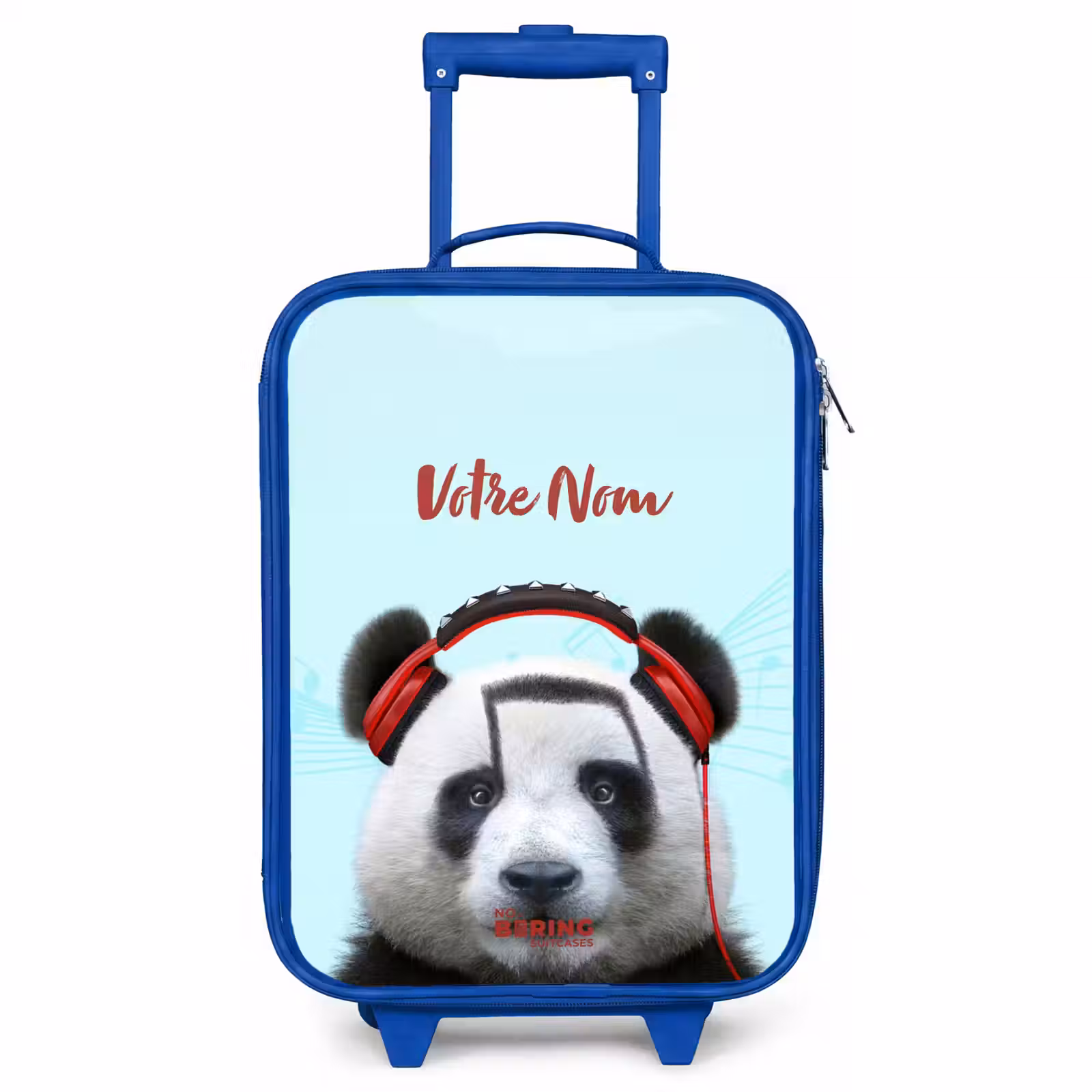 Valise enfant avec nom - Bleu - Kees le panda — 1