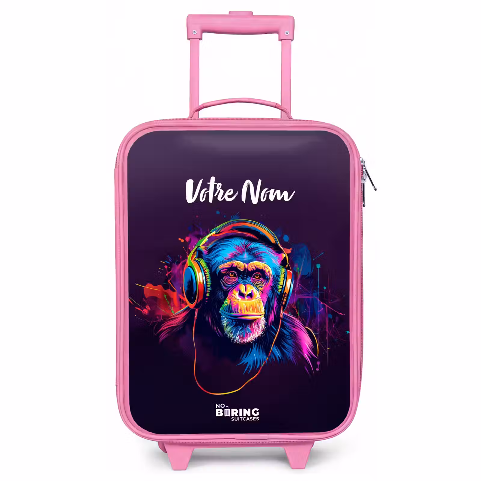 Valise enfant avec nom - Rose - Baboon Beats — 1