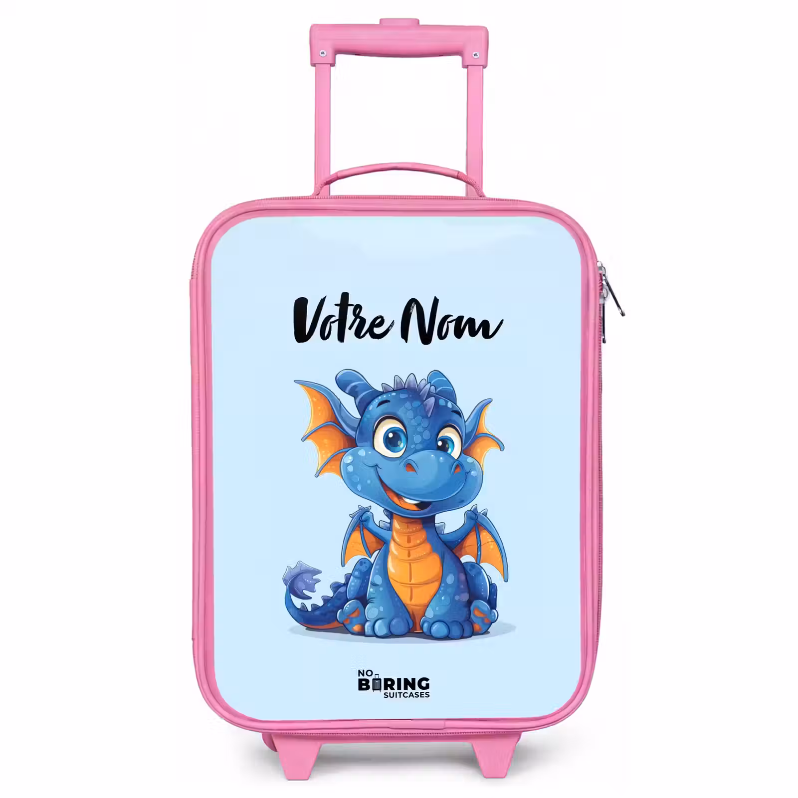 Valise enfant avec nom - Rose - Dragon minuscule — 1