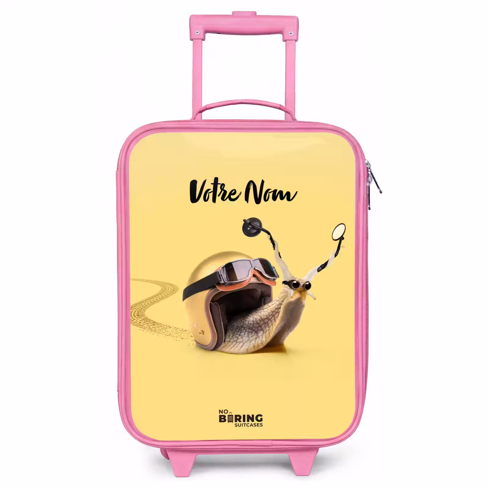 Valise enfant avec nom - Rose - Escar-Go - Jaune — 1