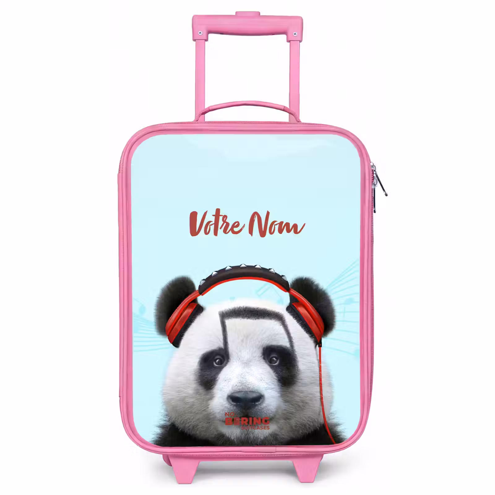 Valise enfant avec nom - Rose - Kees le panda — 1