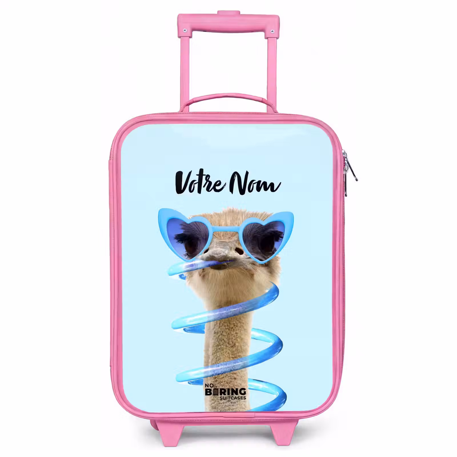 Valise enfant avec nom - Rose - Sierk Ostrich Blue — 1