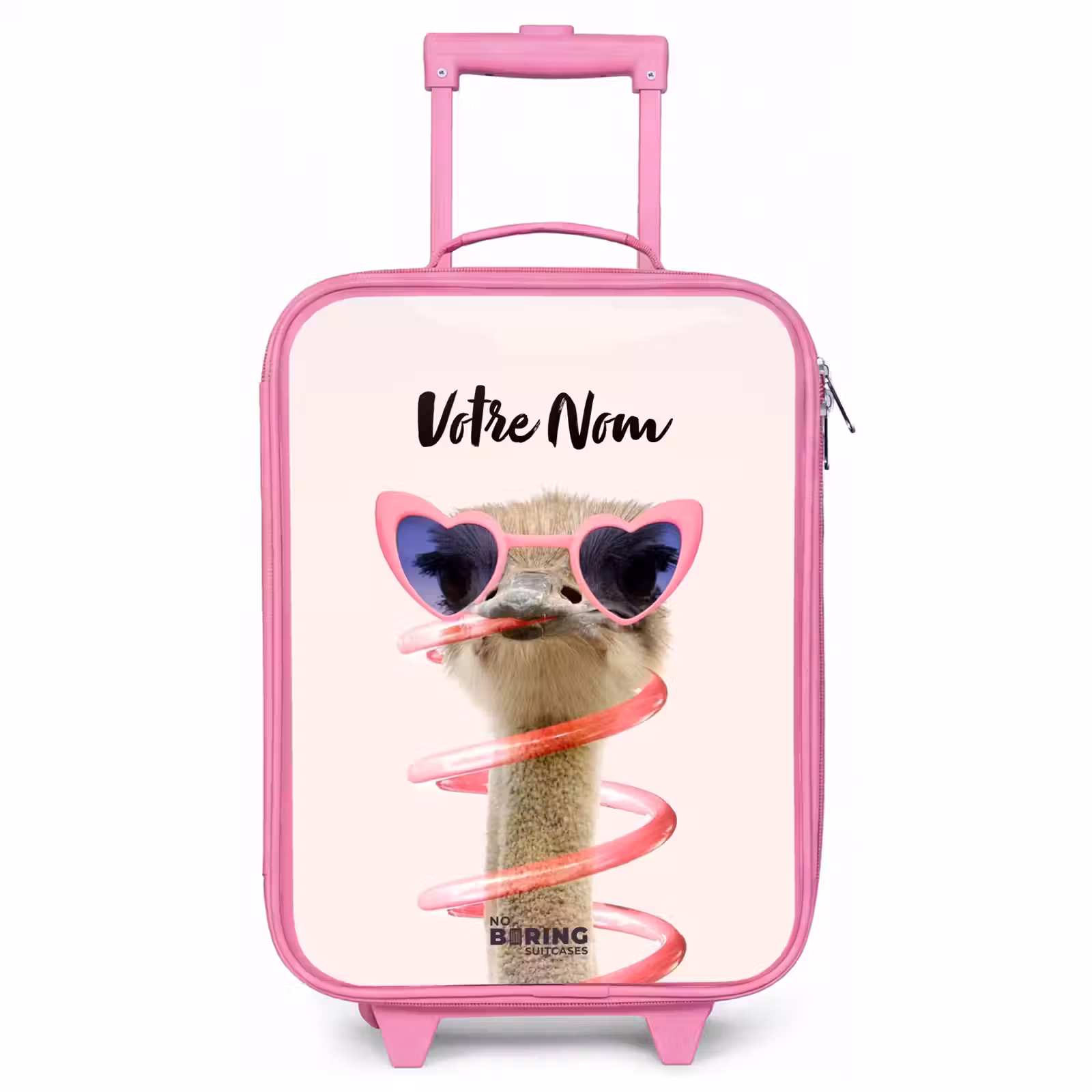 Valise enfant avec nom - Rose - Sierk Ostrich Pink — 1