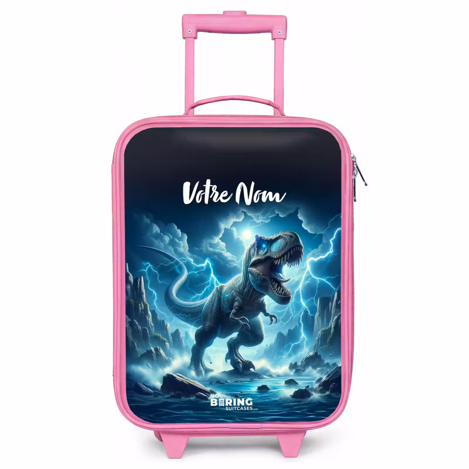 Valise enfant avec nom - Rose - Thunderclap dino — 1