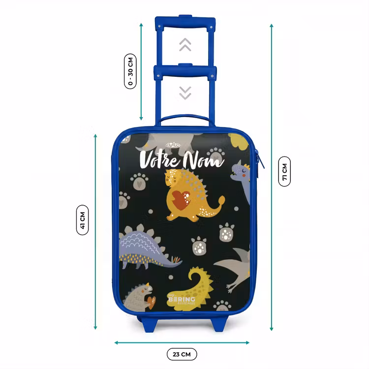 Valise enfant avec nom - Bleu - Aimer les dinosaures — 6