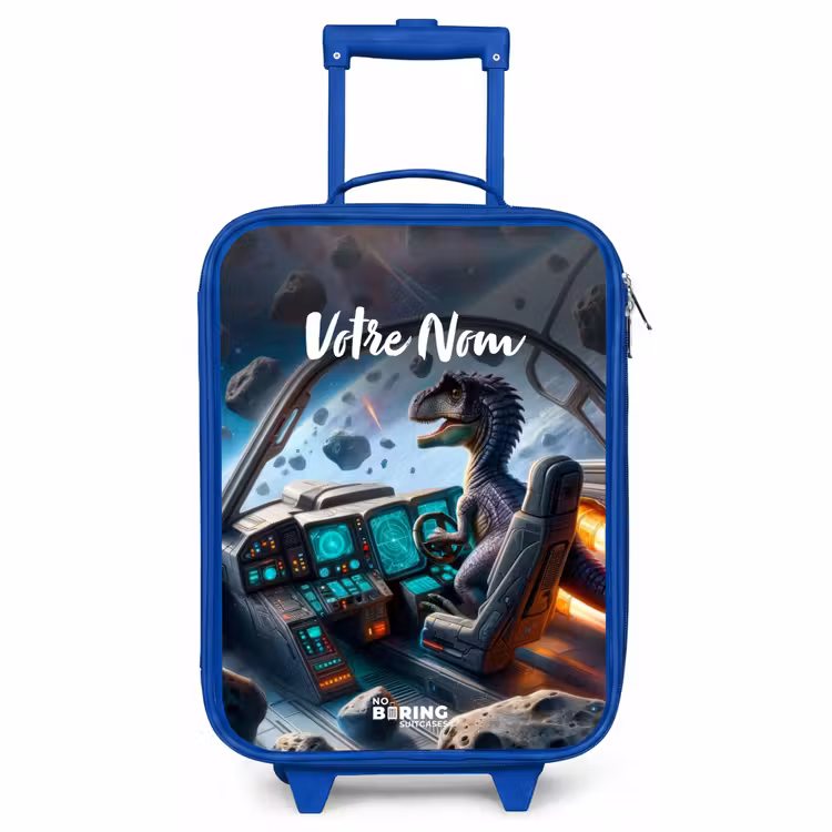 Valise enfant avec nom - Bleu - Astrodino — 1