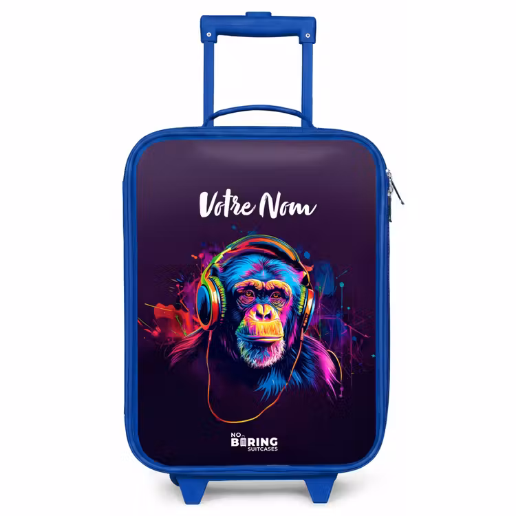 Valise enfant avec nom - Bleu - Baboon Beats — 1